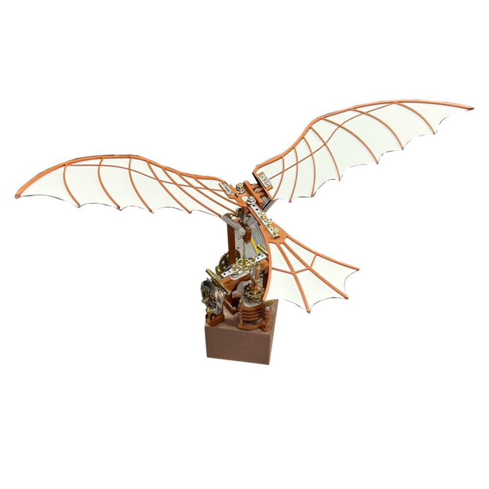 3D Metal Puzzle for Adult, Da Vinci Flapping Wing Bionic Kit with Gear-Driven, Mechanical Desk Ornament & Engineering Art Collectible, Creative Gift for Adults & Teens (243PCS)