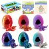XPQKDC 6Pcs 3D Printed Dinosaur Eggs with Dragon Inside, Mini Articulated Animals Dragon Multi-Color Gradient, 3D Printed Animals Easter Basket Stuffers, Birthday Gifts Easter Gifts for Kids view 1