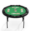 Garvee 8 Player Folding Poker Table with Casino Grade Felt & Cup Holders, 48 Inch Round Design Card Table for Texas Holdem, Home Game Nights, Man Cave view 1