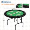 Garvee 8 Player Folding Poker Table with Casino Grade Felt & Cup Holders, 48 Inch Round Design Card Table for Texas Holdem, Home Game Nights, Man Cave view 3