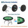 Garvee 8 Player Folding Poker Table with Casino Grade Felt & Cup Holders, 48 Inch Round Design Card Table for Texas Holdem, Home Game Nights, Man Cave view 4