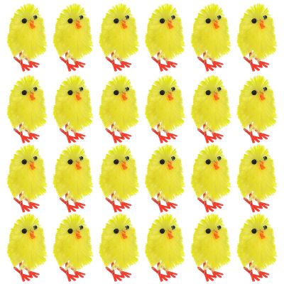 BESPORTBL Easter Chicken Decoration Simulated Cartoon Chicken Party Supplies Desktop Decor for Festive Home and Office Display(60 Pcs)