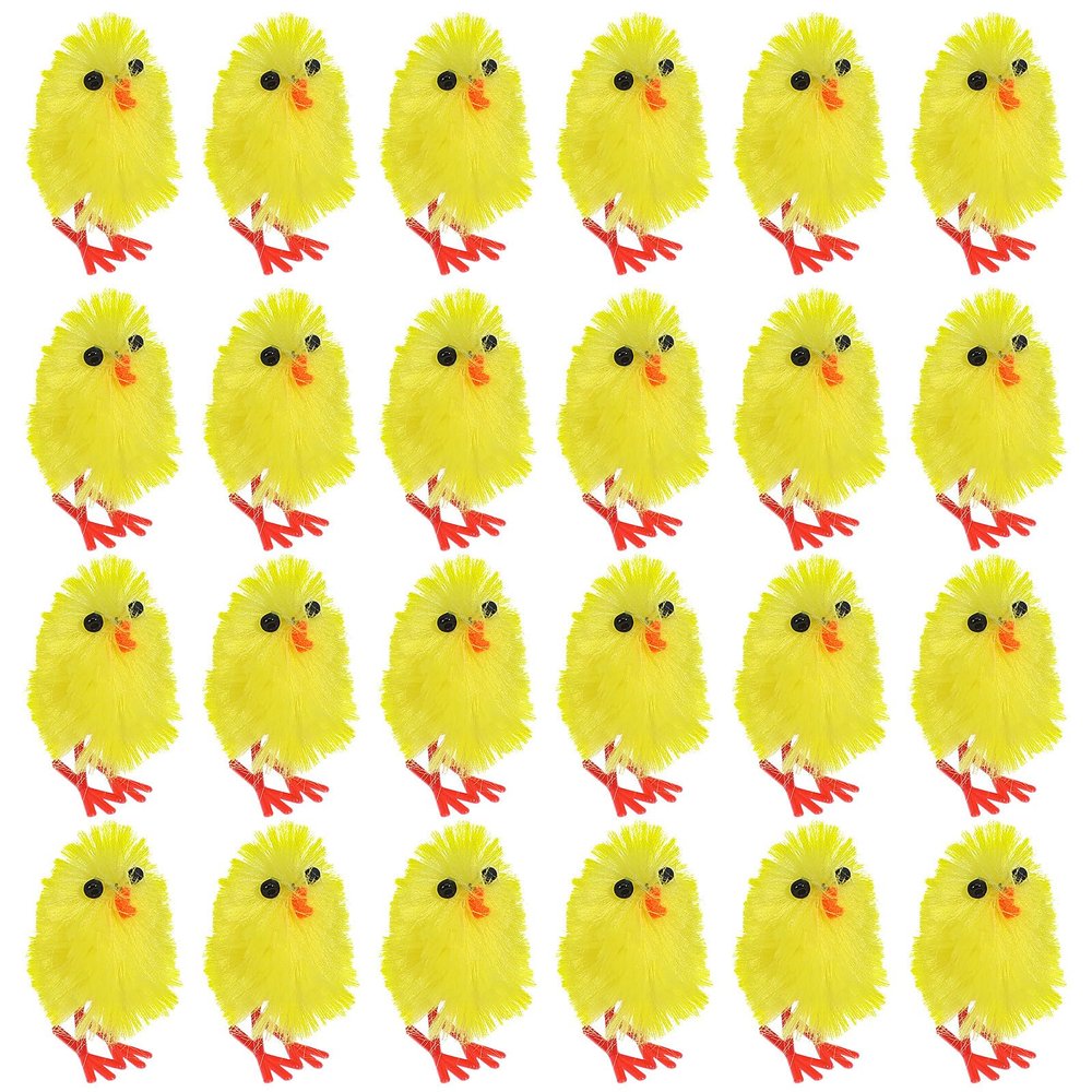 BESPORTBL Easter Chicken Decoration Simulated Cartoon Chicken Party Supplies Desktop Decor for Festive Home and Office Display(60 Pcs)