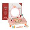 Kids Play Vanity, Wooden Dressing Table with Mirror, Folding Pretend Play Vanity, for MDF Material, Girls Makeup Set with Comb and Cosmetics, Fun Feature, for Dress Up Home Children's Room Use view 1