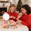 Kids Play Vanity, Wooden Dressing Table with Mirror, Folding Pretend Play Vanity, for MDF Material, Girls Makeup Set with Comb and Cosmetics, Fun Feature, for Dress Up Home Children's Room Use view 4