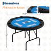 Garvee 8 Player Folding Poker Table with Casino Grade Felt & Cup Holders, 48 Inch Round Design Card Table for Texas Holdem, Home Game Nights, Man Cave view 3