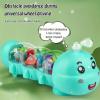 1nfzkcn Glowing Crawling Caterpillar Toy, Lighted Caterpillar Design Tummy Time Musical Toy, Interactive Light up Moving Animal Toys, Push and Pull Toys with Light and Music, Birthday Gifts(Blue) view 3
