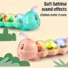 1nfzkcn Glowing Crawling Caterpillar Toy, Lighted Caterpillar Design Tummy Time Musical Toy, Interactive Light up Moving Animal Toys, Push and Pull Toys with Light and Music, Birthday Gifts(Blue) view 4