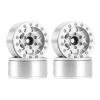 AMZSTAR 4Pcs 1.55 Inch Beadlock Wheel Rims,Aluminum Alloy Metal RC Vehicle Wheel Hubs for 1/10 RC Crawler Car Upgrade Parts for Axial SCX10 D90 TF2 CC01 UTB18 Tamiya (Silver) view 1