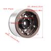 AMZSTAR 4Pcs 1.55 Inch Beadlock Wheel Rims,Aluminum Alloy Metal RC Vehicle Wheel Hubs for 1/10 RC Crawler Car Upgrade Parts for Axial SCX10 D90 TF2 CC01 UTB18 Tamiya (Silver) view 3