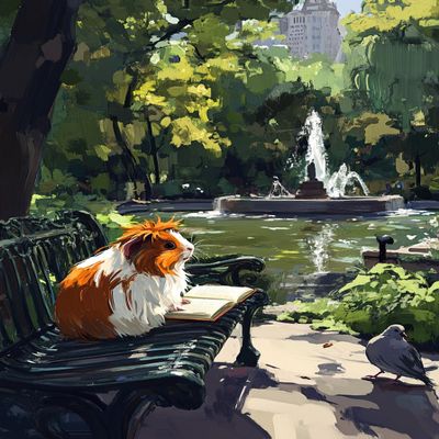 Reading Guinea Pig 1000 Pieces Puzzle for Adults, Educational Intellectual Jigsaw Puzzle,Animal Fantasy Puzzles for Adults Fun Game 20 * 28.8 Inch