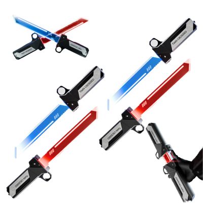 Retractable Plug-in Lightsaber Toy, Red & Blue Light Up Sword Saber, Motion-Activated Retractable Lightsaber Toy, Fingertip Rotation (2pcs)