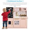 Best Choice Products Pretend Play Kitchen Wooden Toy Set for Kids w/Realistic Design, Telephone, Utensils, Oven, Microwave, Sink - Plush Pink view 2