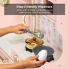 Best Choice Products Pretend Play Kitchen Wooden Toy Set for Kids w/Realistic Design, Telephone, Utensils, Oven, Microwave, Sink - Plush Pink view 3