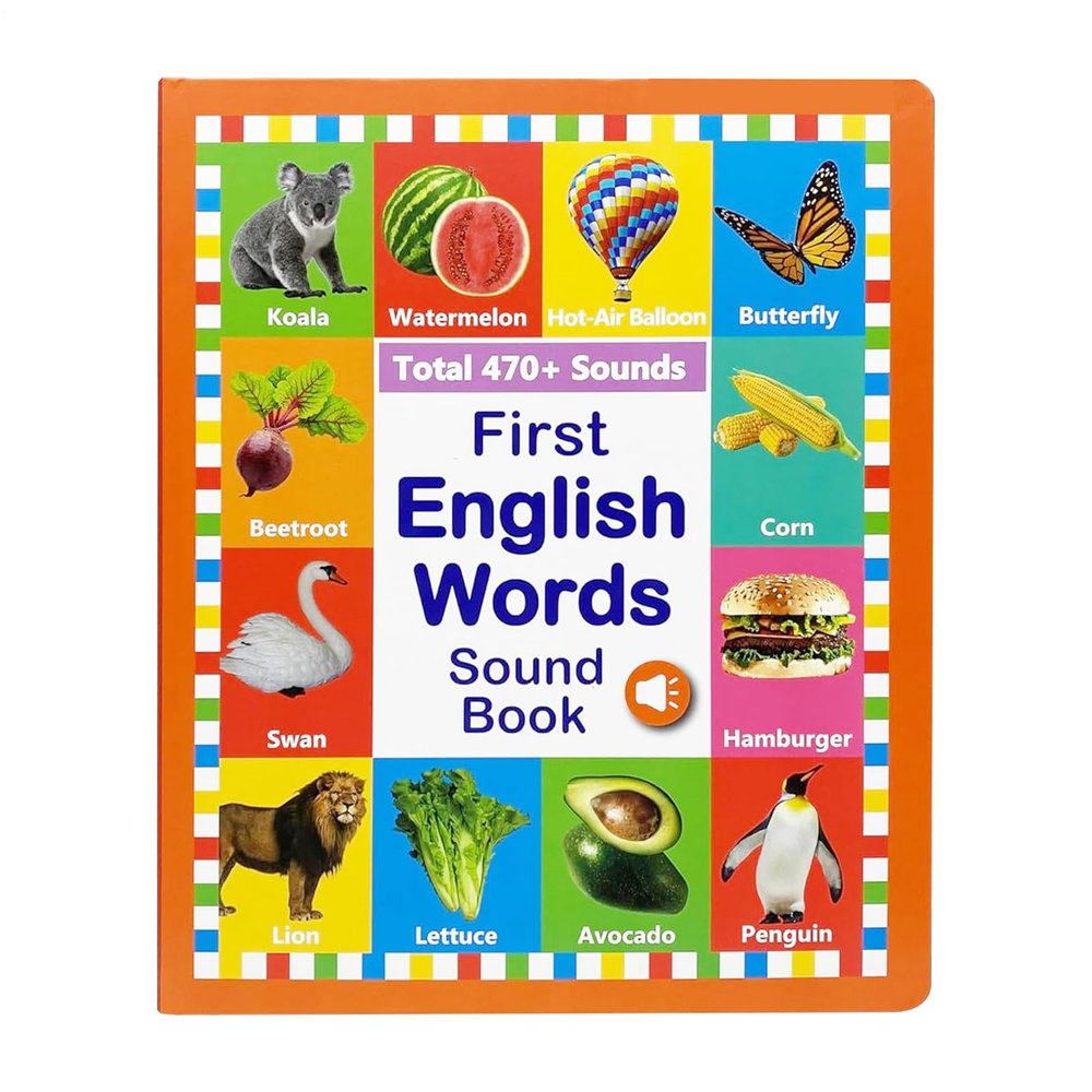 English Words Learning Book - Engaging Word Activity, Child-Friendly Vocabulary Trainer, Parent-Child Interaction Tool | for Early Education Resource for Preschoolers Boys Girls Ages 2-6