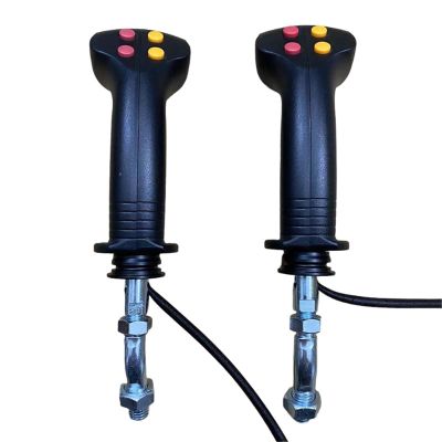 VRTLYJU 4-Button Grab Handle Wheel Excavator Modified with Wood Grab Iron Grab Wood Grab Steel Grab Control Lever(4 Buttons 2pcs)
