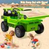 12V Ride on Dump Truck with Remote Control, Electric Toy Car, 4-Wheeler Construction Vehicles with Dumping Bed & Music (Green) view 3