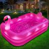 2026 Inflatable Pool with Lights, Solar Flamingo Swimming Pool for Adults Inflatable Blow up Pool, Durable Thickened Pool for Backyard,Outdoor,100"X63"X20"-Red view 1