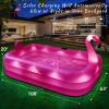 2026 Inflatable Pool with Lights, Solar Flamingo Swimming Pool for Adults Inflatable Blow up Pool, Durable Thickened Pool for Backyard,Outdoor,100"X63"X20"-Red view 2