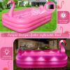 2026 Inflatable Pool with Lights, Solar Flamingo Swimming Pool for Adults Inflatable Blow up Pool, Durable Thickened Pool for Backyard,Outdoor,100"X63"X20"-Red view 3