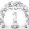 10 Pcs Silver Number 0-9 Balloons 16 Inch Number Mylar Foil Balloons Custom Digital Balloon for Birthday Party Baby Shower Anniversary Party Decorations (Silver) view 3