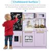 Best Choice Products Pretend Play Kitchen Wooden Toy Set for Kids w/Realistic Design, Telephone, Utensils, Oven, Microwave, Sink - Lavender view 2