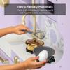 Best Choice Products Pretend Play Kitchen Wooden Toy Set for Kids w/Realistic Design, Telephone, Utensils, Oven, Microwave, Sink - Lavender view 3