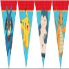2.3 m Pokemon Bunting as Decoration for Children's Birthday Parties with Attachment Cord, 20 x 30 cm, Made of Paper Garland Flag Banner Children's Birthday Pikachu view 1