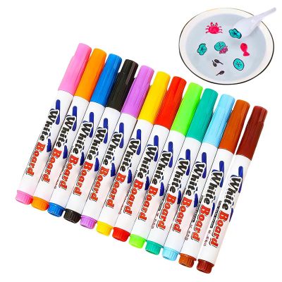 12 Colors Magicals Water Painting Pen, Painting Floating Water Pens, Bath Colouring Pens, Floating Ink Drawings Set with Spoon, Watercolor Pen Set for Kids, Improve Drawing and Imagination