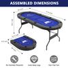 BEHOO 8 Player Folding Poker Tables, Texas Holdem Table with Padded Rails & Cup Holders, Foldable Casino Poker Table, Oval Blackjack Tables Foldable Leisure (Blue) view 2