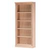 Waldosia 1:12 Scale Miniature Unfished Oak 5-Shelf Bookcase Dollhouse Wooden Bookshelf for Study, Living Room & Library Scenes view 1