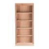 Waldosia 1:12 Scale Miniature Unfished Oak 5-Shelf Bookcase Dollhouse Wooden Bookshelf for Study, Living Room & Library Scenes view 3