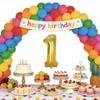10 Pcs Gold Number 0-9 Balloons 16 Inch Number Mylar Foil Balloons Custom Digital Balloon for Birthday Party Baby Shower Anniversary Party Decorations (Gold) view 3