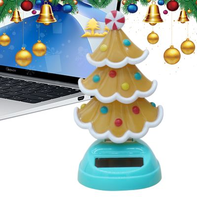 Christmas Solar 6x11cm Swinging Solar Tree Ornament, Bobble Toy Car Decoration, Holiday Fun Figurine | Parties Home Desk Window Shelf Christmas Celebration Decorative Uses