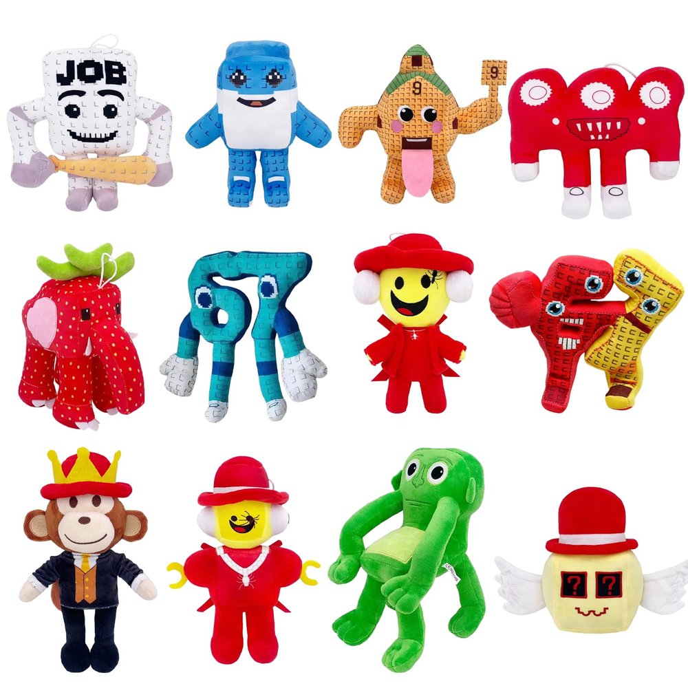 12-Pack Steal a Brainrot Plush Set Brainrot 67,Sammy & Strawberry Elephant (11.8-Inch)  Soft Huggable Decor Pieces for Rooms & Relaxation