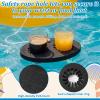 LemonRoad 4 Pcs EVA Foam Floating Drink Holder for Pool Refreshment Table Tray with Phone Slot Portable Non-Inflatable Floating Tumbler Pool Bar Accessories for Hot Tub Beach Swimming (Double,Black) view 3