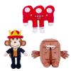 3-Pack Steal a Brainrot Plush Set  Jandel The Monkey,Block Uncle & Red Saw-Mouth (11.8-Inch)  Soft Huggable Decor Pieces for Rooms & Relaxation view 1