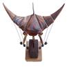 Handmade Wooden Devil Fish Sculpture, Simulation Stingray Bat Ray Carving Ornament with Display Stand view 1