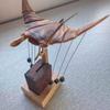 Handmade Wooden Devil Fish Sculpture, Simulation Stingray Bat Ray Carving Ornament with Display Stand view 4