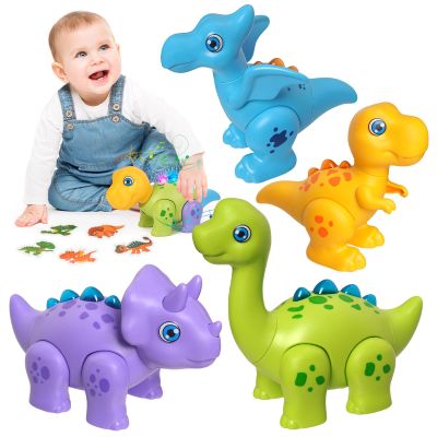HOPANDOS Magnetic Dinosaur Toy Set for Kids - Assembly Dino Toys with Light & Music, Take Apart Building Set for Toddlers 3-5, Sensory STEM Educational Baby Toy, Birthday Gift for Boys Girls 1-3