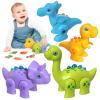 HOPANDOS Magnetic Dinosaur Toy Set for Kids - Assembly Dino Toys with Light & Music, Take Apart Building Set for Toddlers 3-5, Sensory STEM Educational Baby Toy, Birthday Gift for Boys Girls 1-3 view 1