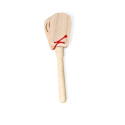 LLTCMAOYI Montessori Wooden Castanet Clapper, Educational Musical Percussion 8 Inches