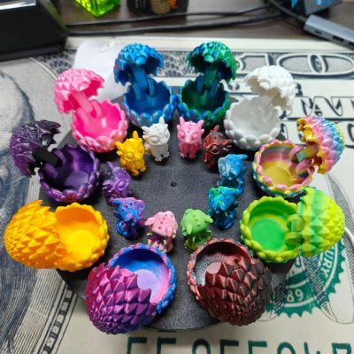 3D Printed Dragon & Surprise Egg, Exquisite Detailing, Collectible Figurine, Unboxing Fun, Unique Craftsmanship Decoration