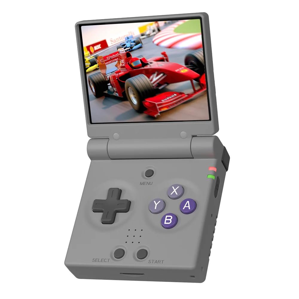 Miyoo Mini Flip Retro Handheld Game Console, 2.8 Inch 750*560 IPS Screen, Portable Linux Emulator Handheld, Gift for Men & Women, Gray