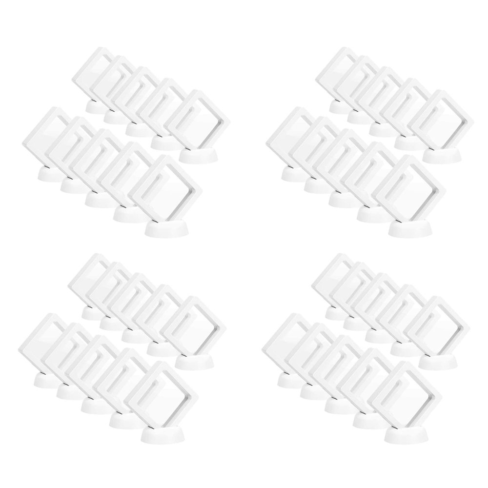 Bloepum Coin Display Box - Set of 40 3D Floating Frame Display Holder with Stands for, AA Medallions, Jewelry