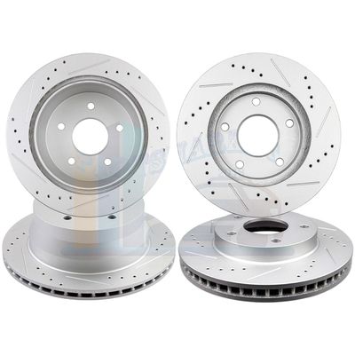 2X Front and 2X Rear Disc Rotors For 1997-2005 Replacement For OEM Blazer Drill Slot