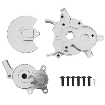 Aluminum Alloy Transmission Case Housing Set, RC Gearbox Cover for Redcat GEN8 1/10 RC Car, CNC Machined PTFE Coated Hardened Alloy 6061 - T6, Lightweight Durable Gearbox Shell wit (Silver)
