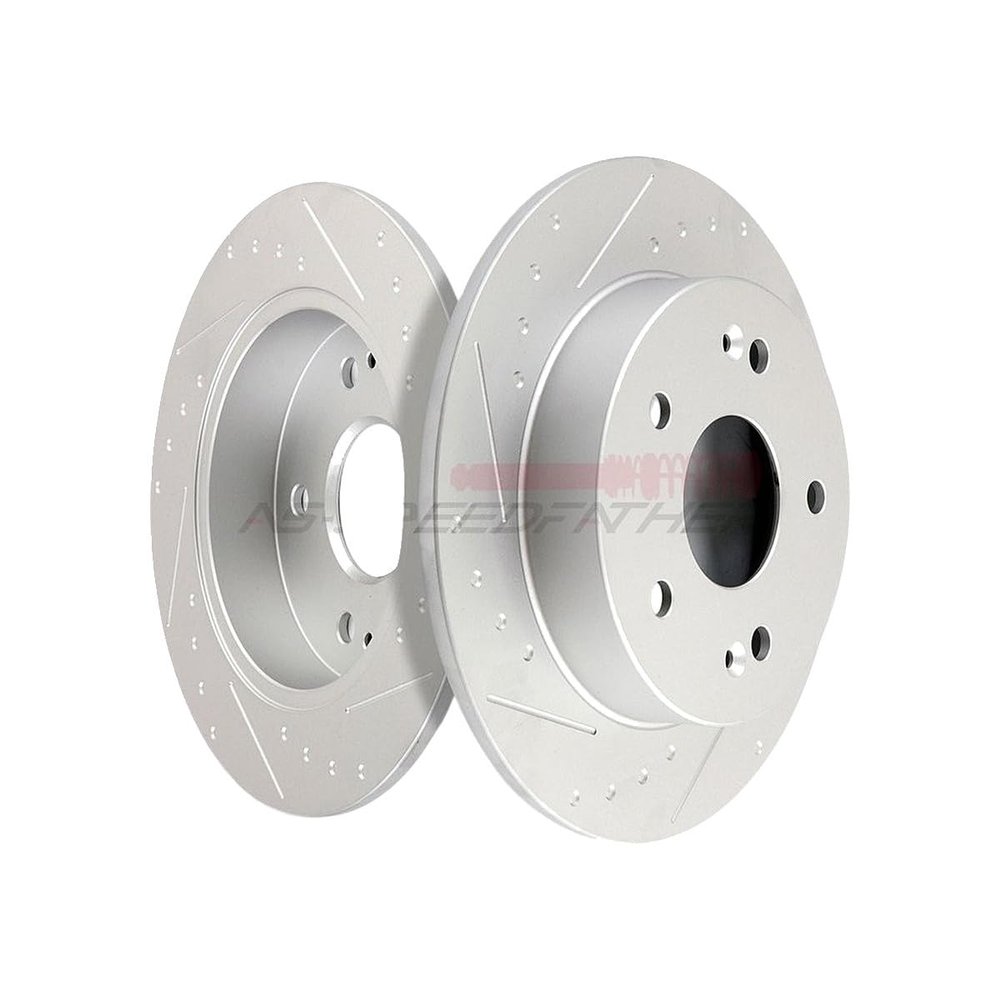 2X Rear 260mm Rotors Slot For Replacement For Hornda OEM EX 2012-2015, ILX 13-14
