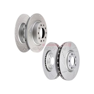 Front + Rear Discs Rotors For 2013-2016 Replacement For OEM Drill Slot 4pcs