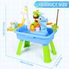 HUASHILUO Upgraded Toddler Sand Water Table Toy with Electric Water Pump, Kids Sand Water with Faucet/Play Food Accessories/Fishing Toy, Kitchen Play Sink Toys for Girl Boy Age 3+ view 2